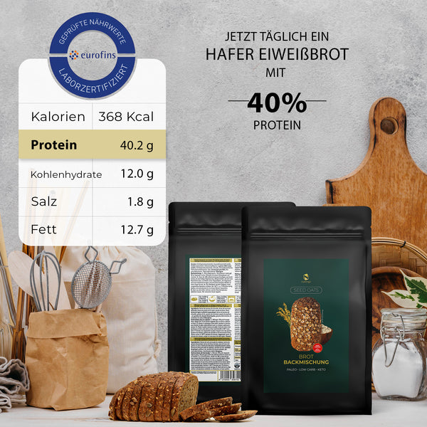Oat Seeds Brot Backmischung 600 g. - mit 40% High Protein und 20% Hafer