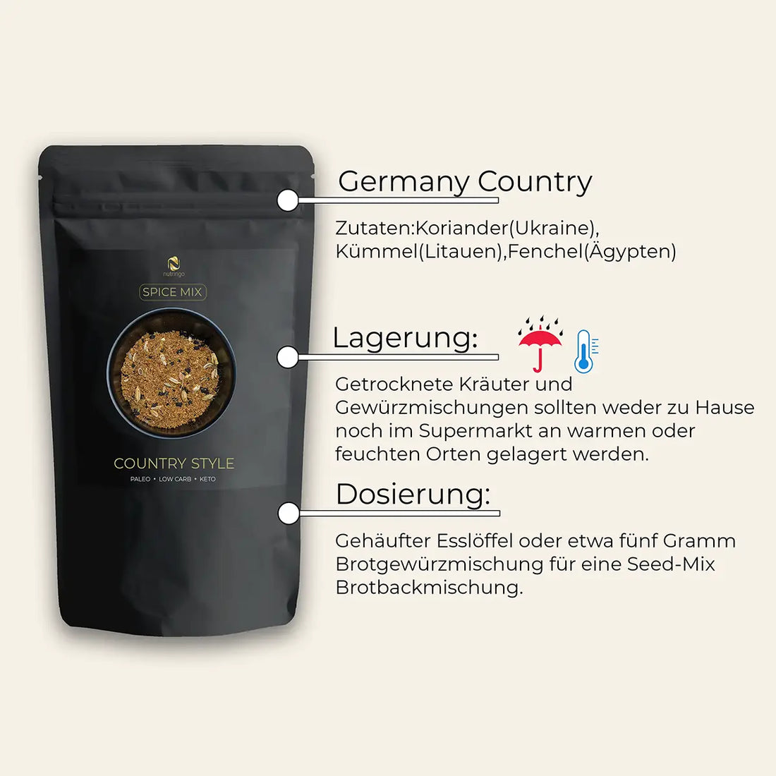 German Country: Gewürz für Brot, Eintöpfe & Braten (100g) | nutringo®