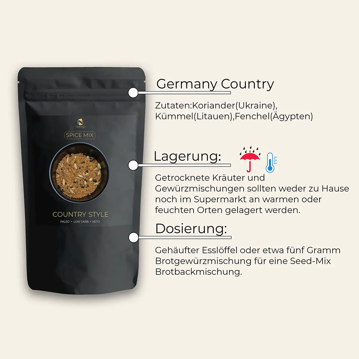 German Country: Gewürz für Brot, Eintöpfe & Braten (100g) | nutringo®