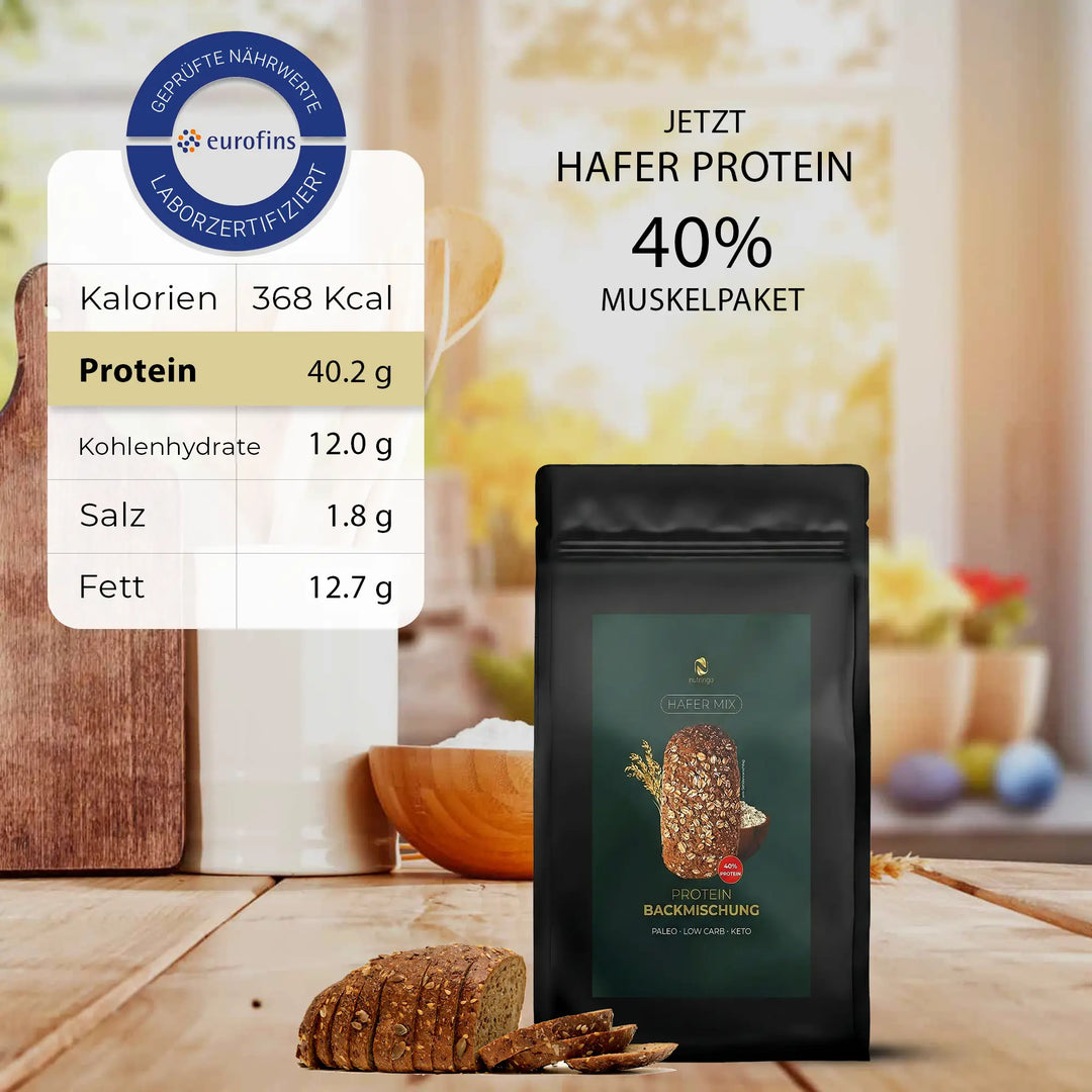 Hafermix Eiweißbrot Backmischung (600g / 3 Brote) | nutringo® NEU