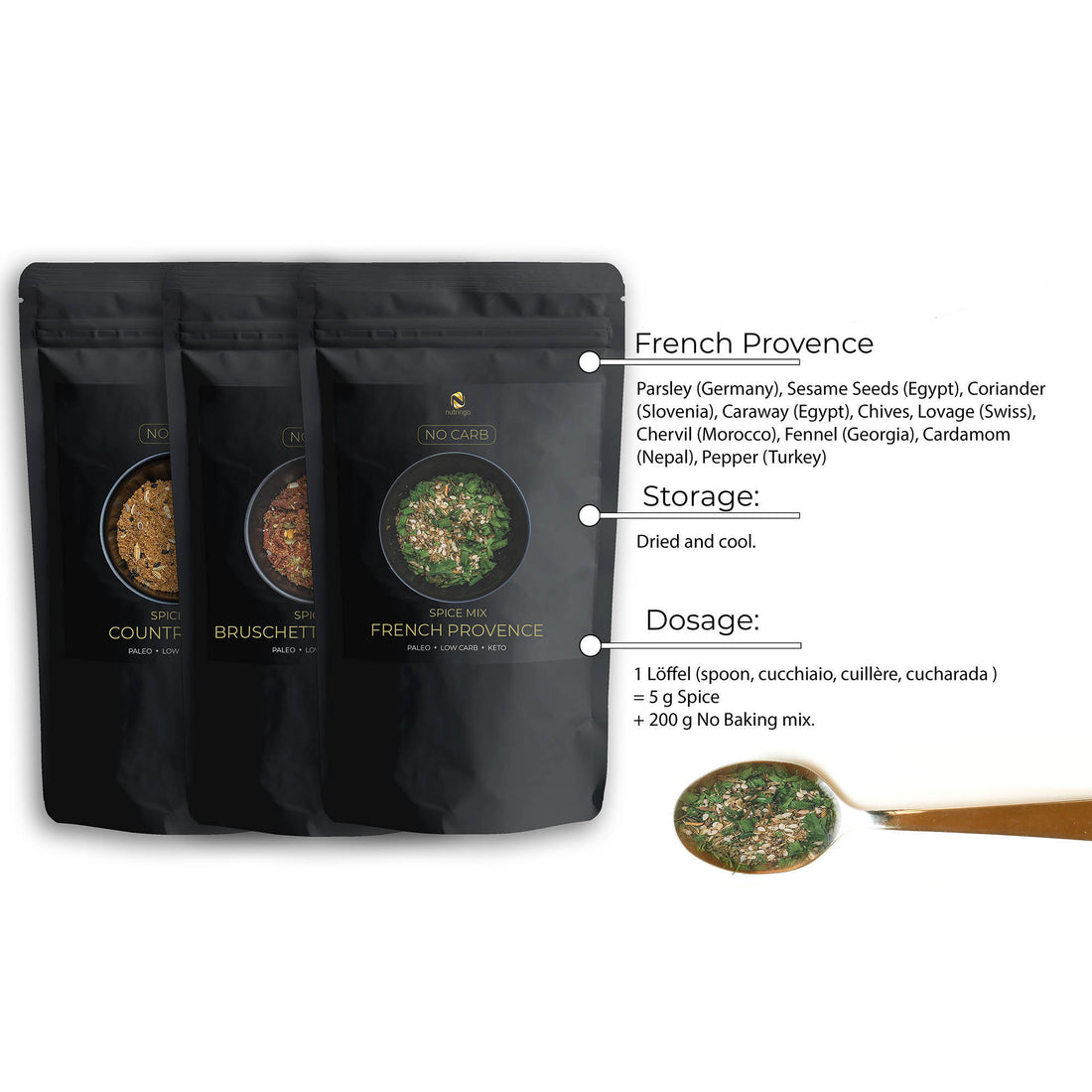 Spice Mix - 3x100g. gemahlenes Brot & Pizzagewürz NEU ‼️