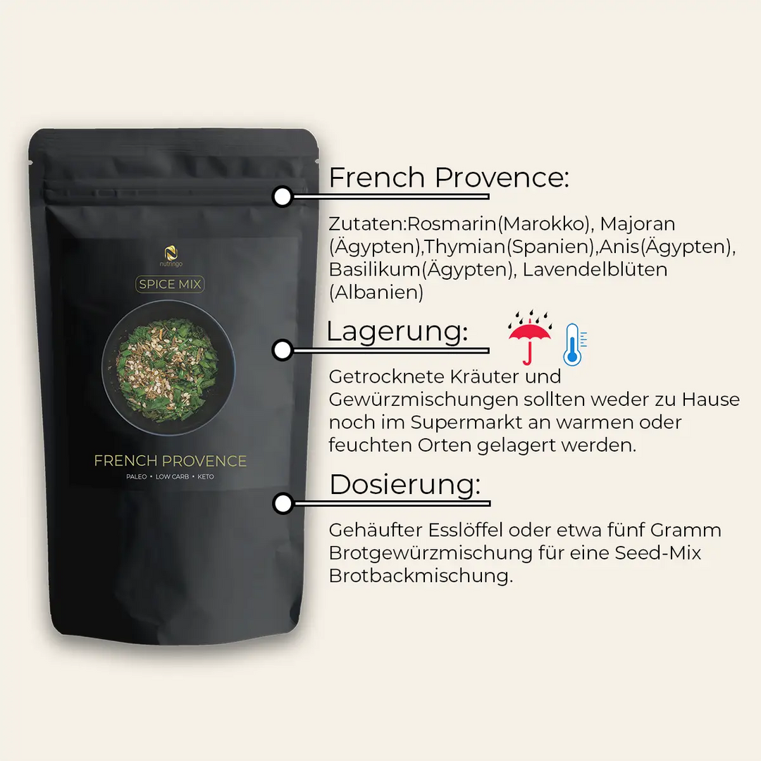 French Provence: Gewürz für Brot, Grillgut & Gemüse (100g) | nutringo®
